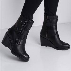 Sorel After Hours Waterproof Leather Black Bootie